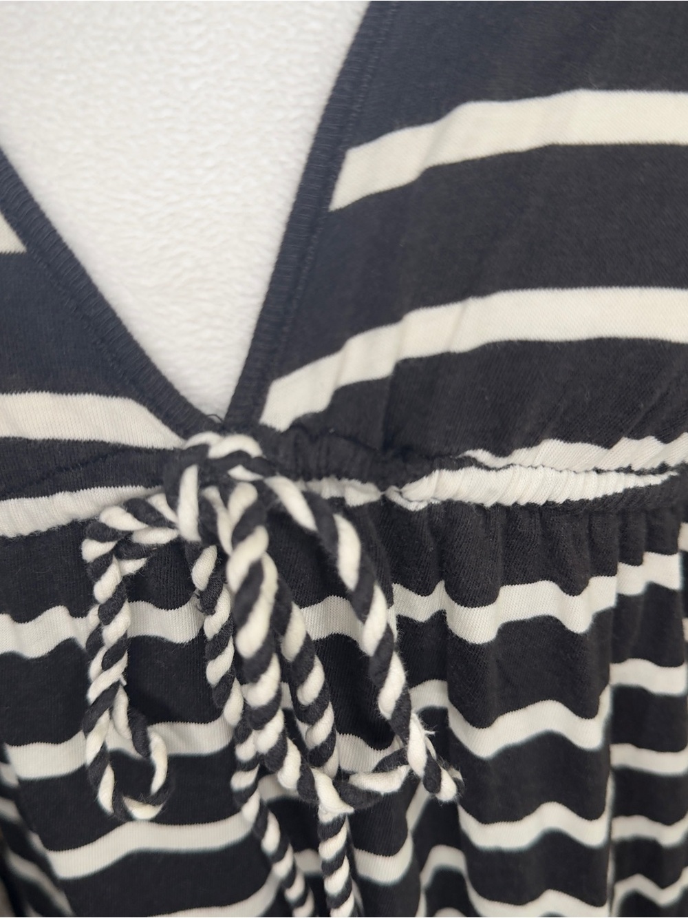 Y2KBlack & White Striped Hooded babydoll Dress - Picture 3 of 10